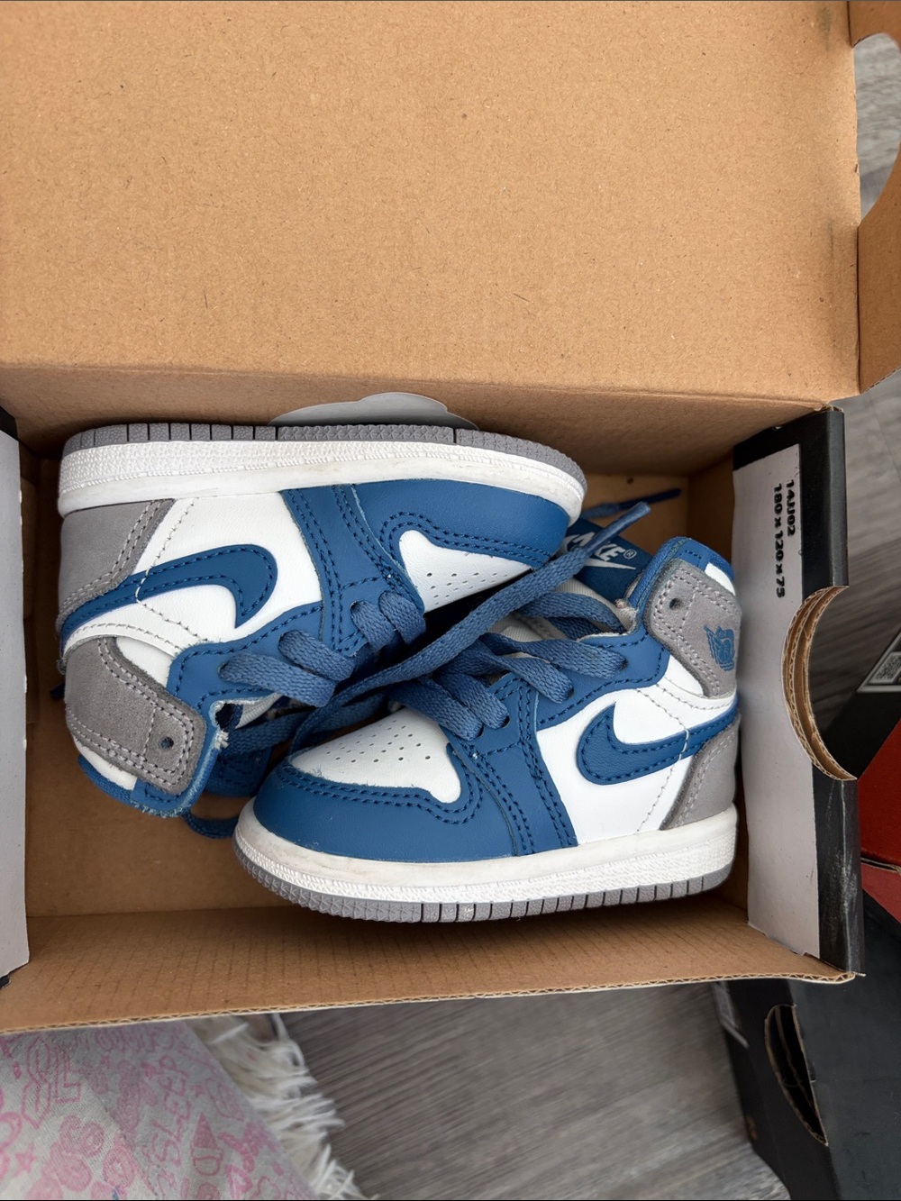 Nike Kids Blue, White & Gray High-Top Sneakers